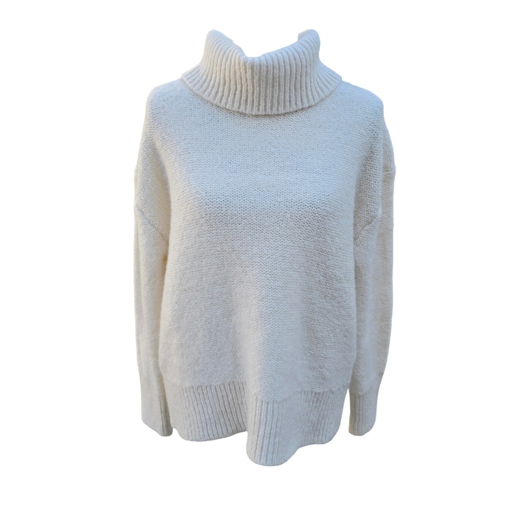 Banana Republic Turtleneck Sweater‎ Cream Alpaca Wool Blend Long Sleeve Small